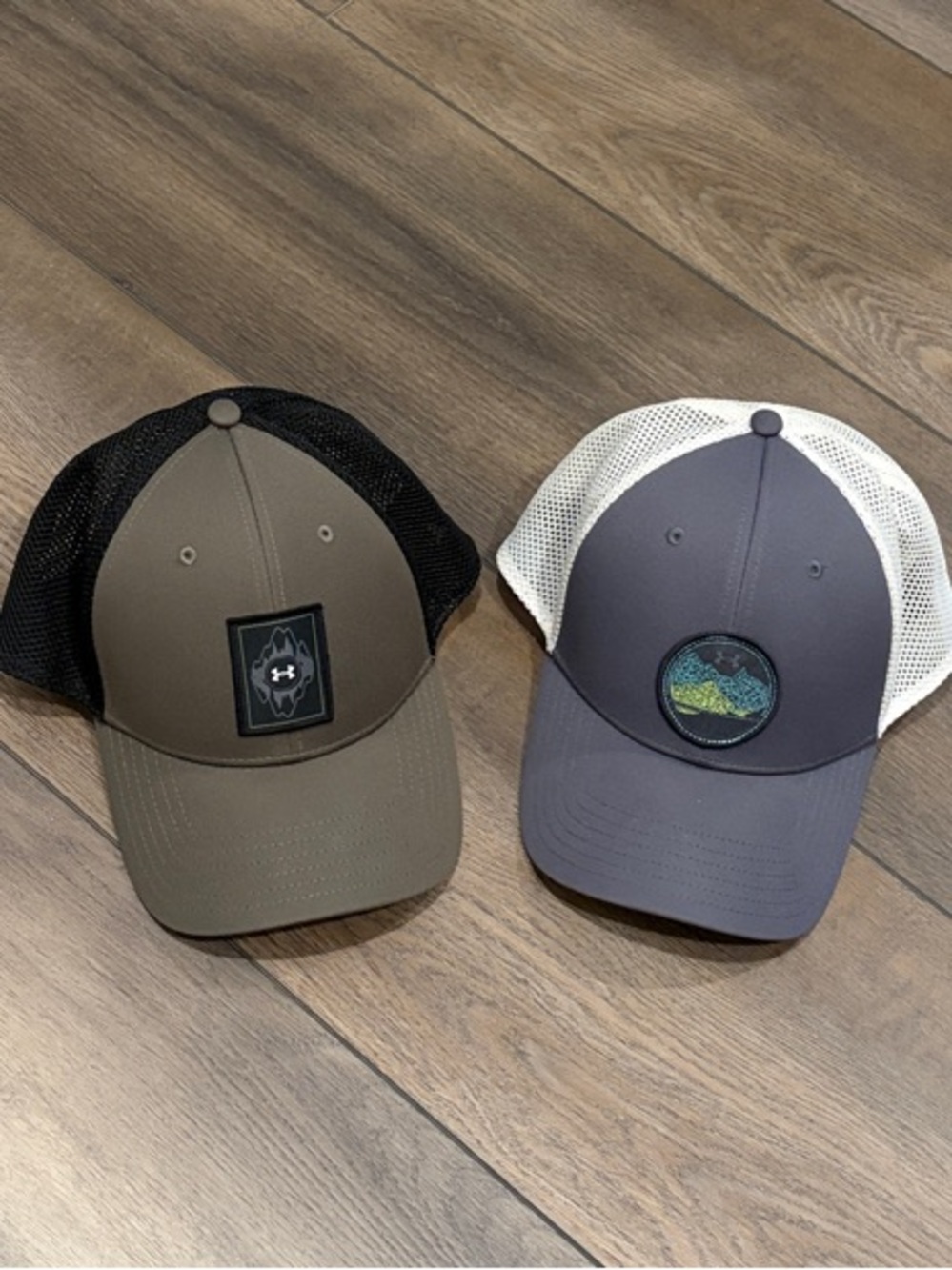 Under Armour Olive Green and Gray Trucker Hats - Twin Pack